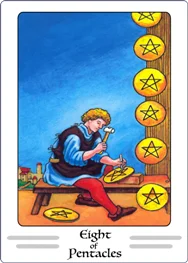 eight of pentacles tarot card