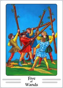 five of wands tarot card