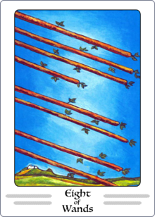 Eight of Wands Tarot Card